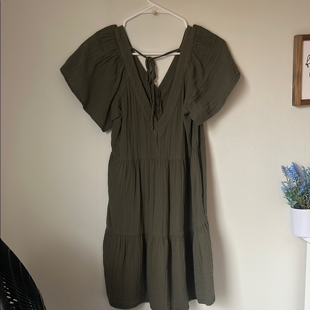 Elegant Olive Green Dress
